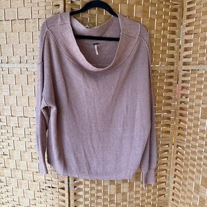 Free People Barrel Neck Sweater Mauve Women's Size Small